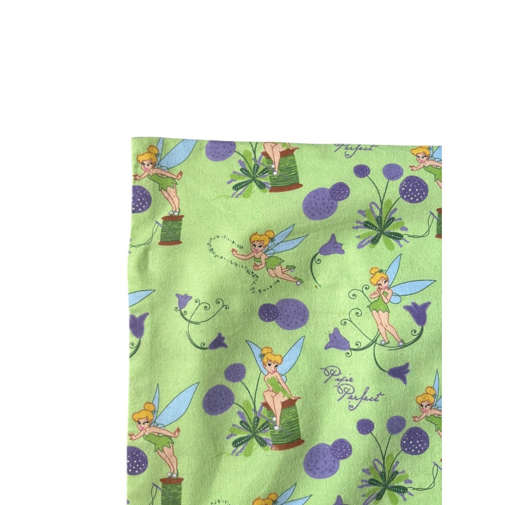 Disney Tinker Bell Pillowcase Green Fairy Print Handmade Standard Size - Picture 4 of 6